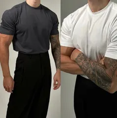 4color クルーネック メンズ 半袖 Tシャツ トレーニングウェア インナー スウェット 棉トップス 快適ストレッチ 無地 速乾 吸汗 スポーツ 