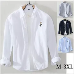 M-3XL シャツ 長袖 メンズ カジュアルシャツ 長袖シャツ 刺繍 無地 立ち襟 綿 春服 通学 大人 学生 カジュアル おしゃれ メンズかっこいい 