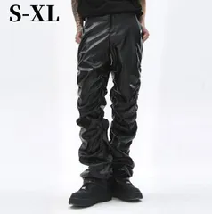 レザーパンツ メンズ かっこいい スリムパンツ ストレッチパンツ ライダースパンツ 秋 冬用 柔らかい ボトムス カジュアル ウトドア 防風 