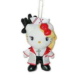 【中古】あすなろ舎 X JAPAN YOSHIKI × ハローキティ コラボ yoshikitty (ヨシキティ) ボールチェーン ぬいぐるみ ナース