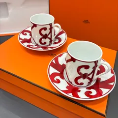 【新品未使用】HERMES エルメス　コーヒーカップ＆ソーサー 〈ガダルキヴィール〉 2セット