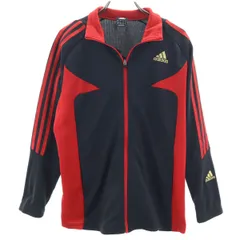 adidas アディダス トラックジャケット 160 ブラック ジャージ キッズ 古着