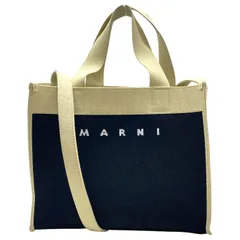 マルニ SHMP0083A0 2way ショルダーバッグ ハンドバッグ ショッピングバッグ スモール ロゴ ジャカード ブラック ホワイト MARNI レディース 人気 定番 上品 高級感 便利