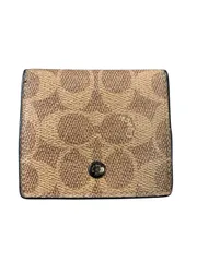 ♪3543 COACH コーチ シグネチャー  ファスナー型　コインケース 中古　レディース