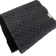 186005 GUCCI グッチ GGパターン マフラー ブラック