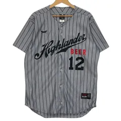 maxim ベースボールシャツ ゲームシャツ 企業 highlander Beer 12 ハイランダービール 半袖 シャツ Mexico製 メンズ L グレー