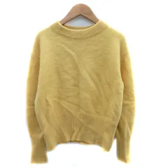 ロペ ROPE ニット セーター 長袖 ラウンドネック 無地 ウール混 38 黄色 イエロー /YK35