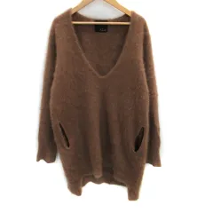 ロッソ ROSSO アーバンリサーチ ニットチュニック 長袖 Vネック ウール F ブラウン 茶 /SM7