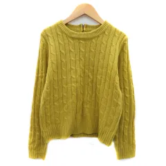 センスオブプレイス バイ アーバンリサーチ Sense of Place by Urban Research ニット セーター 長袖 ラウンドネック ケーブル編み F マスタードイエロー /YK42 ■MO