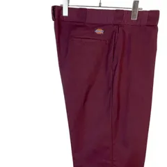 90sUSA製Dickiesディッキーズ874ワークパンツツイル生地リアルワークウェアロゴタグワンポイント赤ワインレッドバーガンディストリートアメカジスケーターファッションスケートボードカルチャーvintageヴィンテージ50918