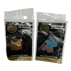 186001 新品未使用 Disney ディズニー 100周年記念 ピンバッジ アラジン ジャスミン ジーニー 2点まとめ売り