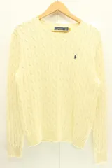 【中古】 POLO RALPH LAUREN メンズニット セーター L ケーブル ニット POLO RALPH LAUREN L アイボリー 刺繍