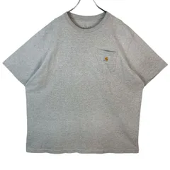 ビッグサイズ！CarharttカーハートK87半袖Tシャツ胸ポケT胸ポケット杢グレー灰色ロゴタグワンポイントアメカジストリートワーク西海岸ゆるダボオーバサイズvintageヴィンテージ50924