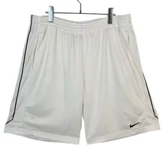 ナイキNikeジャージショートパンツハーフパンツバスパンBASKETBALLバスケットボールショーツ白ホワイト黒ブラックスウッシュロゴ刺繍ワンポイントストリートアウトドアスポーツvintageヴィンテージ51011
