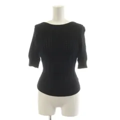 スナイデル SNIDEL 24SS バックオープンリボンニット 半袖 F 黒 ブラック SWNT241166 /RR