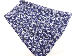 TRANS WORK トランスワーク 花柄 フレア スカート size40/紺 ■■ レディース