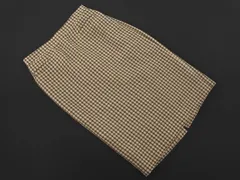 PAUL STUART ポールスチュアート チェック スカート size6/白ｘ黒x茶 ◇■ レディース