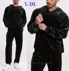メンズ ジャージ 上下 2点セット ベロア セットアップ 長袖 パーカー ジップアップパーカー ジャケット ロングパンツ ジョガーパンツ ウエ
