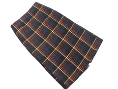 ABITOKYO アビトーキョー チェック タイト ロング スカート sizeM/紺ｘオレンジ ◇■ レディース