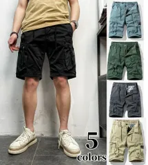 5color メンズ カーゴショーツ ミリタリー パンツ 短パンツ ルームパンツ ウエストゴム 半ズボン カーゴショートパンツ ストリート系 登山