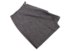 COLLAGE コラージュ ガリャルダガランテ ウール混 チェック ラップ調 スカート size0/紺 ◇■ レディース