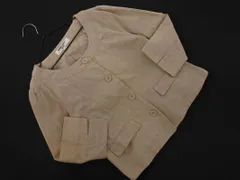 NATURAL BEAUTY BASIC ナチュラルビューティーベーシック 7分袖 ノーカラー ジャケット sizeM/ベージュ ■◇ レディース