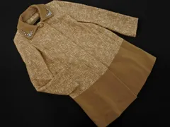 UNTITLED アンタイトル ウール混 ツイード 切替 襟 付 ノーカラー コート size1/ベージュ ◇■ レディース