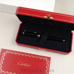 【新品＊未使用】Cartier 黒 ボールペン ケース付き 珍しい赤い石付き 新品＊未使用】Cartier 黒 ボールペン ケース付き 珍しい赤い石付き