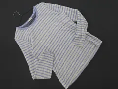 nano universe ナノユニバース ボーダー カットソー sizeL/グレーｘ水色 ■◇ メンズ