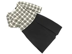 UNTITLED アンタイトル ウール混 ドッキング ワンピース size2/オフホワイトｘ黒 ◇■ レディース