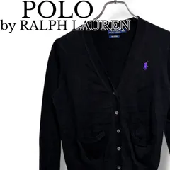 POLO RALPH LAUREN ポロ ラルフローレン ブラック 長袖カーディガン Vネック ピマコットン XS XSサイズ レディース 定番 ポニー刺繍 前ポケット 001221H
