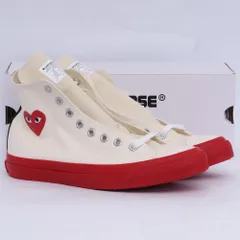 未使用 27cm PLAY COMME DES GARCONS × CONVERSE ハイカットスニーカー アイボリー 1SD020