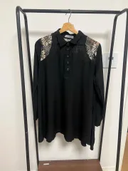 ブラック レース 長袖 ブラウス 623