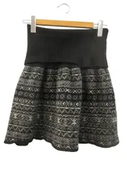 ディーゼルブラックゴールド DIESEL BLACK GOLD ニットスカート 膝上丈 幾何学模様 モノトーン ブラック ホワイト 黒 白 XS ボトムス