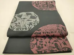 平和屋着物◎六通柄袋帯　更紗人物花文　正絹　逸品　DAAY4499jm