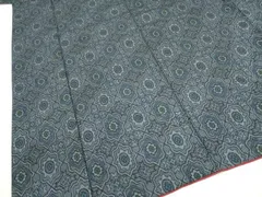 平和屋着物■上質な紬　幾何学花文　正絹　逸品　DAAY6291ea