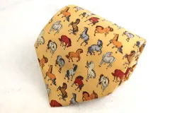 サルヴァトーレフェラガモ ブランド ネクタイ 動物柄 シルク イタリア製 PO メンズ イエロー Salvatore Ferragamo 【中古】