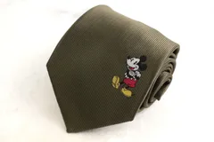 ディズニー ブランド ネクタイ ワンポイント ミッキーマウス キャラ PO メンズ ベージュ Disney 【中古】