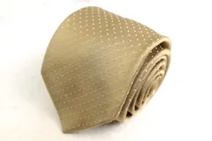 ヒルトン ブランド ネクタイ ドット柄 日本製 シルク PO メンズ ベージュ HILTON 【中古】