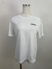 adidas アディダス Tシャツ M ホワイト CLIMALITE ロゴ入り 機能性 半袖 　20251121-0009