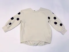 女の子 長袖Tシャツ ロンT 袖ドット ニコフラート 110 120 130 140 新品