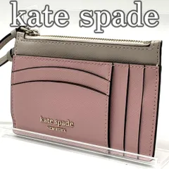 【美品】ケイトスペード パスケース 定期入れ ストラップ付 コインケース PVC ピンク カードケース｜kate spade pass case ID card holder coin purse