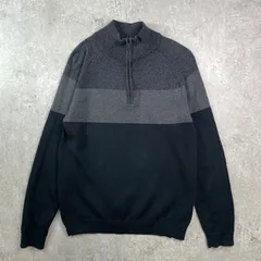 Calvin Klein カルバンクライン ハーフジップ コットンニットセーター メンズM 