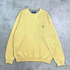 90年代 TOMMY HILFIGER トミーヒルフィガー ワンポイントロゴ刺繍 コットンニットセーター メンズXL 
