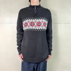 CHAPS チャップス ノルディック柄 ハーフジップ ラミー コットンニットセーター メンズXL相当 