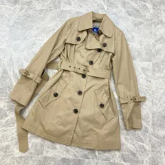 BURBERRY BLUE LABEL バーバリーブルーレーベル ライナー付き トレンチコート E1A39-300-42 レディース 36 コットン ベージュ 中古