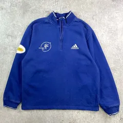 00年代 adidas アディダス ハーフジップ スウェットシャツ パフォーマンスロゴ刺繍 メンズM 