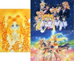 [Used] Clear File Set - A4 Clear File 3-Piece Set - "Sailor Moon" - Nakayoshi 65th Anniversary Original Artwork Exhibition Goods