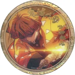 【中古】バッジ・ピンズ 我妻善逸 「鬼滅の刃 キャラクター絵巻カフェ in ufotable Cafe 終ノ巻 箔押し56mmランダム缶バッジB」