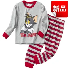 ✨新品✨トムとジェリー パジャマ キッズ 長袖 長ズボン 綿 上下セット 子供服 ルームウェア 100cm 110cm 120cm 130cm 男の子 女の子 秋冬 部屋着 寝間着 かわいい キャラクター 赤グレー ストライプ 柔らか素材 通気性 プレゼント